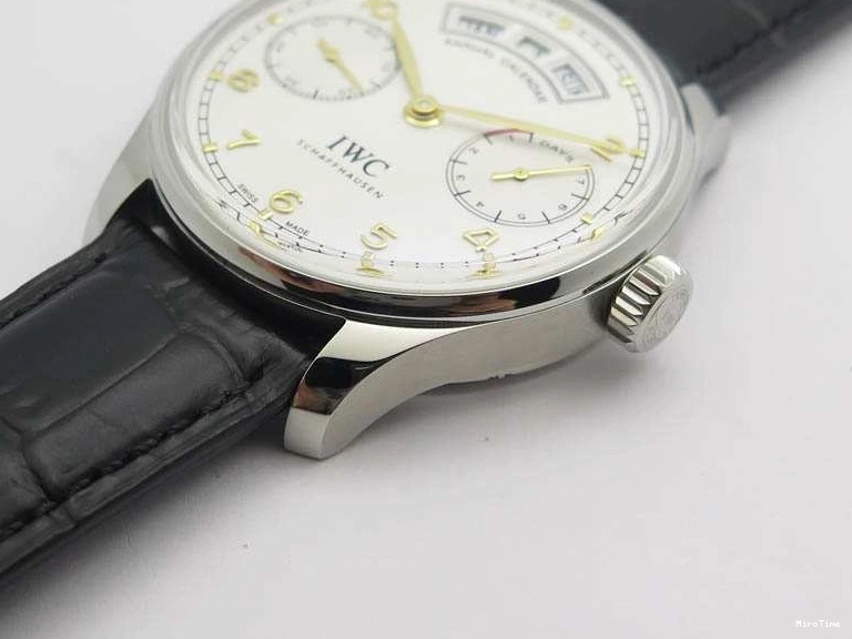 MIROTIME 1217 Portuguese Real PR Real Annual Calendar IW5035 YLF 1:1 Best Edition White Dial On Leather Strap A Refined 7243